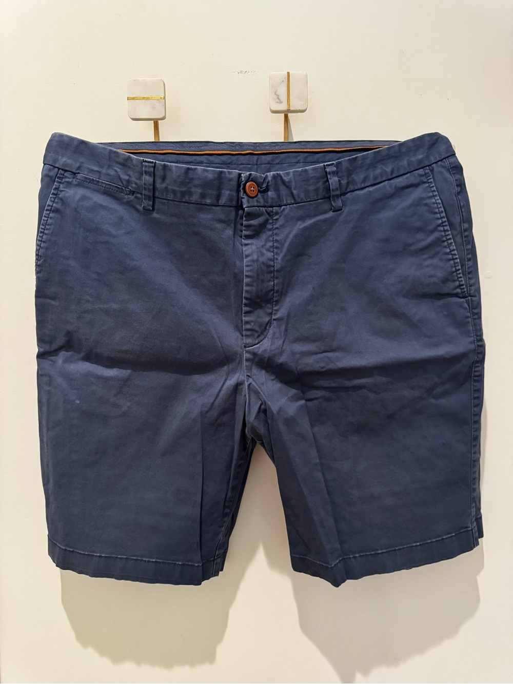 Tommy Bahama Navy Flat-Front Cotton Shorts